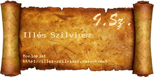 Illés Szilviusz névjegykártya